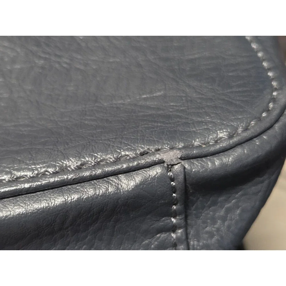 Matt & Nat Tia Satchel Laptop Bag Dark Blue Vegan Leather Briefcase Crossbody